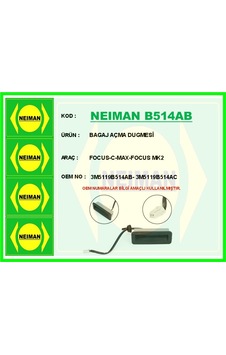 Neıman B514ab Bagaj Açma Butonu Ford Focus-cmax-mondeo-kuga 04 Kablolu 3m51 19b514 Ab-3m51 19b514 Ac -