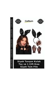 Delux Serisi Siyah Tavşan Kulak Taç Ve 1 Çift Kısa Siyah Tam File Arkadaş Etkinlik Gösteri +3 Delux Serisi Siyah Tavşan Kulak Taç Ve 1 Çift Kısa Siyah Tam File Arkadaş Etkinlik Gösteri +3