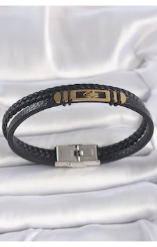 316l Çelik Gold Renk Örümcek Figür Çift Sıra Burgu Desenli Deri Kordon Erkek Bileklik 47 316l Çelik Gold Renk Örümcek Figür Çift Sıra Burgu Desenli Deri Kordon Erkek Bileklik 47