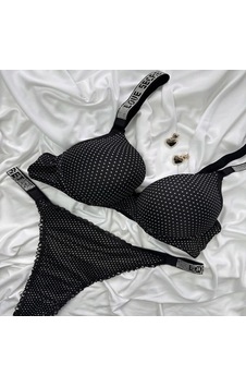 Love Secret Micro Taş Detaylı Dolgulu Destekli Sütyen Tanga Takım siyah Love Secret Micro Taş Detaylı Dolgulu Destekli Sütyen Tanga Takım siyah