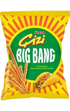 Çizi Big Bang Taco Aromalı Mısır Parçacıklı Çubuk Kraker - 50 Gram - 15 Adet Çizi Big Bang Taco Aromalı Mısır Parçacıklı Çubuk Kraker - 50 Gram - 15 Adet