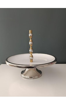 Lamedore Silver Balls Tek Katlı Beyaz Kek Standı 28x28x24 Cm Lamedore Silver Balls Tek Katlı Beyaz Kek Standı 28x28x24 Cm