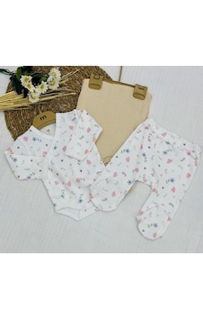 Minisse Baskılı Çıtçıtlı Badi, Alt Ve Müslin Battaniyeli Yenidoğan Bebek 3lü Set Kalp Çiçek Minisse Baskılı Çıtçıtlı Badi, Alt Ve Müslin Battaniyeli Yenidoğan Bebek 3lü Set Kalp Çiçek