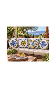 Limon Desenli Mavi Beyaz 3d Dijital Baskılı Dekoratif 43x43 Cm 4 Lü Kırlent Kılıfı Seti Yastık Kılıfı Sarı Sarı Limon Desenli Mavi Beyaz 3d Dijital Baskılı Dekoratif 43x43 Cm 4 Lü Kırlent Kılıfı Seti Yastık Kılıfı Sarı Sarı