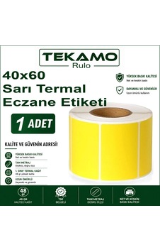 40x60 Sarı Termal Sarı Etiket Eczane İlaç Tarif Etiketi 500 Sarım Diğer 40x60 Sarı Termal Sarı Etiket Eczane İlaç Tarif Etiketi 500 Sarım Diğer