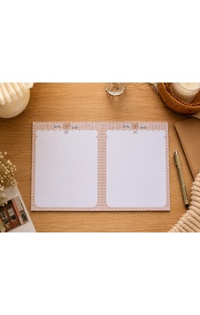 Kahverengi Pötikate Yatay A4 Note Pad Açık Kahverengi Kahverengi Pötikate Yatay A4 Note Pad Açık Kahverengi