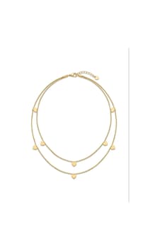Premium Gold Çift Sıra İtalyan Yılan Zincirli Sıralı Kalp Model Kadın Bijuteri Kolye Altın Premium Gold Çift Sıra İtalyan Yılan Zincirli Sıralı Kalp Model Kadın Bijuteri Kolye Altın