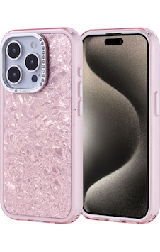 Apple Uyumlu iPhone 15 Pro Kılıf Taşlı Tasarımlı Zore Kapi Kapak Pembe Apple Uyumlu iPhone 15 Pro Kılıf Taşlı Tasarımlı Zore Kapi Kapak Pembe