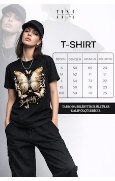 Herkesemoda Ay Yıldız Baskı Detaylı Basic T-shirt Beyaz
