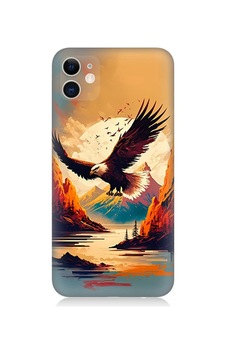 Apple Uyumlu iPhone 11 Silikon Kılıf Uçan Siyah Beyaz Kartal Apple Uyumlu iPhone 11 Silikon Kılıf Uçan Siyah Beyaz Kartal