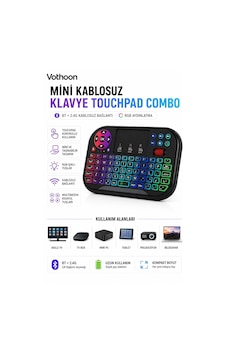 Zenvia Rgb Işıklı Mini Kablosuz Klavye Touchpad Combo, Bluetooth Ve 2.4g Smart Tv Kumandası Znv2026 Çok Renkli Zenvia Rgb Işıklı Mini Kablosuz Klavye Touchpad Combo, Bluetooth Ve 2.4g Smart Tv Kumandası Znv2026 Çok Renkli