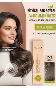 Renna Amonyaksız Bitkisel Yıpranmış Saçlar İçin Saç Boyası 7-1 Küllü Kumral 60ml Renna Amonyaksız Bitkisel Yıpranmış Saçlar İçin Saç Boyası 7-1 Küllü Kumral 60ml