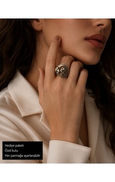 Ay Ve Güneşin Buluşması Tasarımlı Ayarlanabilir Kadın Yüzüğü Antik Gümüş Renkli Gotik Gökyüzü Ve Tutku Temalı Vintage Yüzük Gümüş - Gri Ay Ve Güneşin Buluşması Tasarımlı Ayarlanabilir Kadın Yüzüğü Antik Gümüş Renkli Gotik Gökyüzü Ve Tutku Temalı Vintage Yüzük Gümüş - Gri