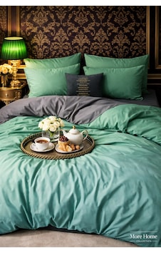 More Home Çift Kişilik Yorgan Kılıfı + Yastık Kılıfı Yeşil Antrazit Yeşil More Home Çift Kişilik Yorgan Kılıfı + Yastık Kılıfı Yeşil Antrazit Yeşil