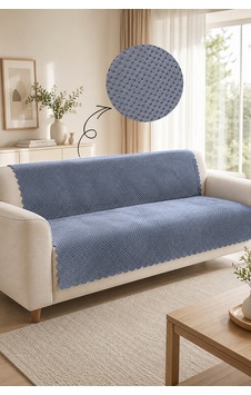 Kaymaz Taban Peluş Koltuk Örtüsü - Wellsoft Koltuk Örtüsü - 170x210 Cm - Gri Kaymaz Taban Peluş Koltuk Örtüsü - Wellsoft Koltuk Örtüsü - 170x210 Cm - Gri