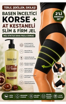 At Kestanesi Özlü Slim Jel 250 Ml Ve Termal Basen Korsesi 2'li Set Toparlayıcı Ve Sıkılaştırıcı Bakı At Kestanesi Özlü Slim Jel 250 Ml Ve Termal Basen Korsesi 2'li Set Toparlayıcı Ve Sıkılaştırıcı Bakı