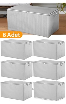 Serstil 6 Adet - Mega Boy Gri Benekli Yorgan Hurcu - 100x50x50 Cm Serstil 6 Adet - Mega Boy Gri Benekli Yorgan Hurcu - 100x50x50 Cm