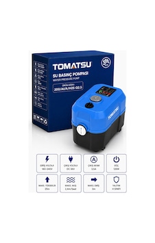 Tomatsu H20q2 2 Kat 2 Daire Akıllı Su Basınçlandırma Otomatik Hidrofor 20 Metre Basma - Sıcak Ve Soğuk Suya Uygun Tomatsu H20q2 2 Kat 2 Daire Akıllı Su Basınçlandırma Otomatik Hidrofor 20 Metre Basma - Sıcak Ve Soğuk Suya Uygun