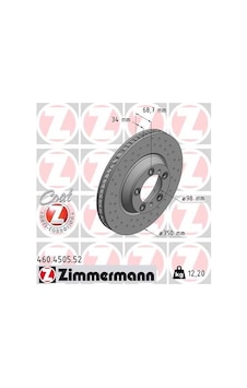 Zımmermann 460.4505.52 Fren Disk Delikli Ön Sağ Porsche Cayenne 9ya 17 Panamera 971 16 350 Mm - 34 Mm 971615302-9y0615302 - Zımmermann 460.4505.52 Fren Disk Delikli Ön Sağ Porsche Cayenne 9ya 17 Panamera 971 16 350 Mm - 34 Mm 971615302-9y0615302 -