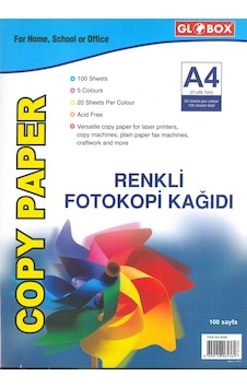 Globox Smartkıds Renkli A4 Fotokopi Kağıdı 100'lü 60-70 G Globox Smartkıds Renkli A4 Fotokopi Kağıdı 100'lü 60-70 G