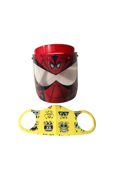 Gürbey Spiderman Baskılı Çocuk Siperlik + Sunger Bob Desenli Çocuk Maske Gürbey Spiderman Baskılı Çocuk Siperlik + Sunger Bob Desenli Çocuk Maske