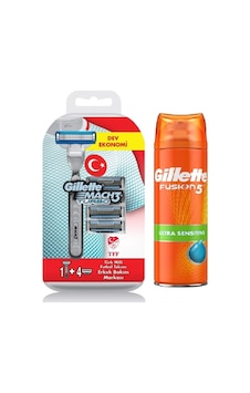 Gillette Mach3 Turbo Milli Takım Tıraş Makinesi + Yedek 5'li + Gillette Fusıon 5 Tıraş Jeli 75 ML Gillette Mach3 Turbo Milli Takım Tıraş Makinesi + Yedek 5'li + Gillette Fusıon 5 Tıraş Jeli 75 ML