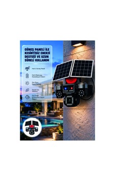 Güneş Enerjili 4 Lensli Dış Mekan Güvenlik Kamerası Ip66 Su Geçirmez - Hs08378118-9990 Renkli Güneş Enerjili 4 Lensli Dış Mekan Güvenlik Kamerası Ip66 Su Geçirmez - Hs08378118-9990 Renkli