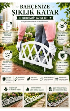 Çitmaster Dekoratif Esnek Bahçe Çiti Kırımaz Plastik Çit Peyzaj Koruma Paneli 4 Adet 2.4 Metre Beyaz Çitmaster Dekoratif Esnek Bahçe Çiti Kırımaz Plastik Çit Peyzaj Koruma Paneli 4 Adet 2.4 Metre Beyaz
