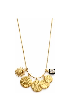 Çoklu Charm Kolye Rose Gold - Siyah Çoklu Charm Kolye Rose Gold - Siyah