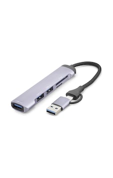 Usb Type-c 3.0 Hub Kart Okuyucu 5 Port 5 Gbps Gri Hdx7900 Evimdeyokyok Usb Type-c 3.0 Hub Kart Okuyucu 5 Port 5 Gbps Gri Hdx7900 Evimdeyokyok