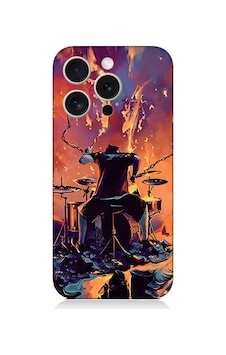 Apple Uyumlu iPhone 15 Pro Alevli Bateri Desenli Silikon Kılıf Silikon Apple Uyumlu iPhone 15 Pro Alevli Bateri Desenli Silikon Kılıf Silikon
