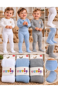 Nisa Ekinoks Unicorn Desenli Koton %100 Pamuk 3lü Kilotlu Çocuk Çorabı 0-2 Yaş 3329 Lacivert