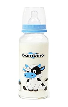 Bambino Bambiş Cam Biberon-Mavi 125Ml Bambino Bambiş Cam Biberon-Mavi 125Ml