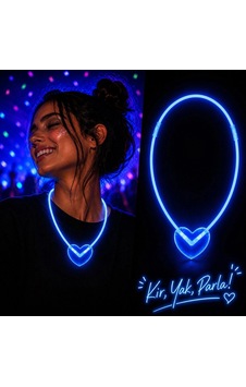 Neon Işıklı Fosforlu Parti Kolyesi Mavi Renk Neon Işıklı Fosforlu Parti Kolyesi Mavi Renk