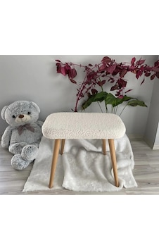 Ahşap Ayaklı Tedy Kumaş Dekoratif Puf Bench Makyaj Sandalyesi Oval Bejj Ahşap Ayaklı Tedy Kumaş Dekoratif Puf Bench Makyaj Sandalyesi Oval Bejj