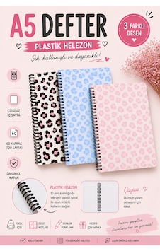 A5 Plastik Spiralli Defter Çiçek Desenli Ve Leopar Desenli Günlük Ve Ders Notları İçin 60 Yaprak Şeffaf A5 Plastik Spiralli Defter Çiçek Desenli Ve Leopar Desenli Günlük Ve Ders Notları İçin 60 Yaprak Şeffaf