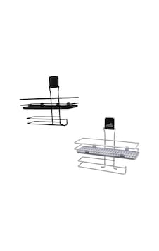 Lalezar Lzr-475 Metal Mix Siyah & Krom Roza Raflı Kağıt Havluluk Yapışkanlı Montaj Plastik Raf Lalezar Lzr-475 Metal Mix Siyah & Krom Roza Raflı Kağıt Havluluk Yapışkanlı Montaj Plastik Raf