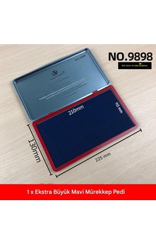 El Istampası Büyük Boy 225 130mm Mavi Mürekkep Pedi 9898 Karışık El Istampası Büyük Boy 225 130mm Mavi Mürekkep Pedi 9898 Karışık