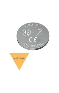 Cr2025 3 Volt Lityum Düğme Pil - 100'lü, Saat, Kumanda, Düğme Pil