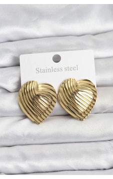 316l Çelik Gold Renk Kalp Model Kadın Küpe Çok Renkli 316l Çelik Gold Renk Kalp Model Kadın Küpe Çok Renkli