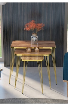 Goldfalez Gold Tel Zigon Ceviz 3'lü 15x25cm Goldfalez Gold Tel Zigon Ceviz 3'lü 15x25cm