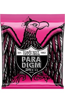 Ernie Ball P02023 Elektro Gitar Tel Seti - Paradigm Super Slinky Üst Segment - Kırılmaz Seri Plazma Takviyeli Çelik Çekirdek, Ultra Esnek Yapı Ve Kararmayan Yüzey Ölçü: .009 - .042 6'lı Tam Takım Set