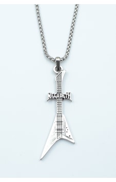 Megadeth Elektro Gitar Örme Zincir Kolye Gümüş Megadeth Elektro Gitar Örme Zincir Kolye Gümüş