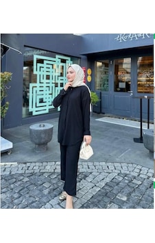Lovie Moda Kadın İkili Bürümcük Takım Siyah Lovie Moda Kadın İkili Bürümcük Takım Siyah