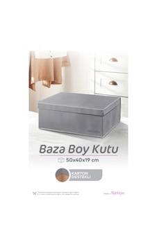 Kapaklı Cırt Bantlı Baza Boy Kutu Hurç 1 Adet 50x40x19 Gri Kapaklı Cırt Bantlı Baza Boy Kutu Hurç 1 Adet 50x40x19 Gri