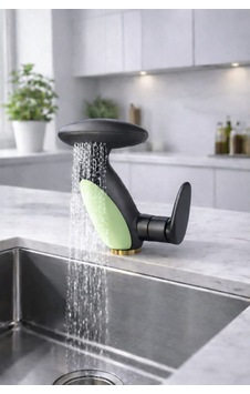 Led Işıklı Penguen Lavabo Bataryası - Uzatılabilir Spiralli Şelale Akışlı Antrasit Banyo Musluğu Diğer Led Işıklı Penguen Lavabo Bataryası - Uzatılabilir Spiralli Şelale Akışlı Antrasit Banyo Musluğu Diğer