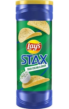 Lays Stax Sour Cream & Onion Potato Crisps 156 G Lays Stax Sour Cream & Onion Potato Crisps 156 G