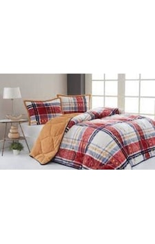 Comforter Boris Kırmızı Ekru Çift Kişilik Yorgan Seti Kırmızı - Ekru Comforter Boris Kırmızı Ekru Çift Kişilik Yorgan Seti Kırmızı - Ekru