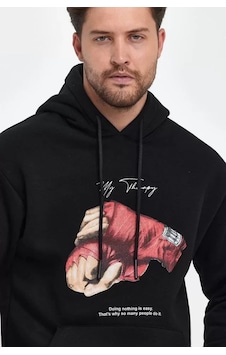 Modi Green Baskılı Erkek Günlük Stil Siyah Üç İplik Karakter Silüet Oversize 2XL Modi Green Baskılı Erkek Günlük Stil Siyah Üç İplik Karakter Silüet Oversize 2XL