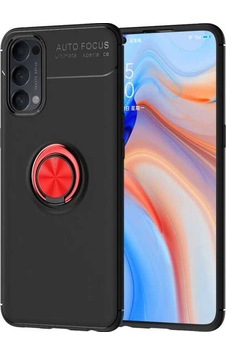 Oppo Reno 4 Lite Kılıf Zore Ravel Silikon Kapak Siyah-Kırmızı Oppo Reno 4 Lite Kılıf Zore Ravel Silikon Kapak Siyah-Kırmızı